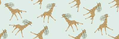 Tropische Tiere und Palmenblätter