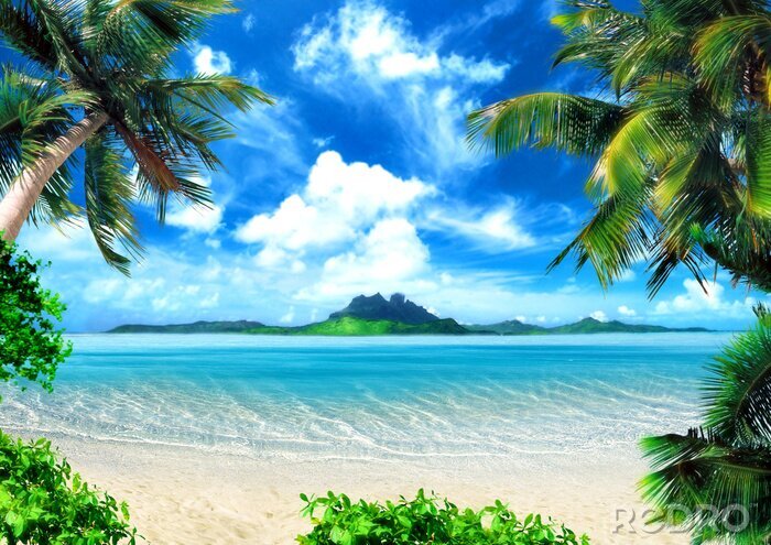 Poster Tropisches Meer Strand und Himmel