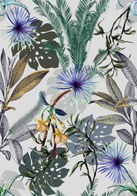 Sticker Tropisches Muster aus einem exotischen Wald