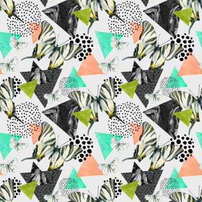 Tropisches Muster mit Schmetterlingen