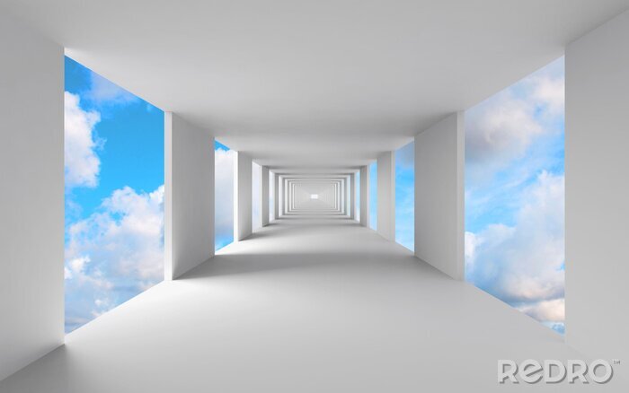 Poster Tunnel 3D im Himmel