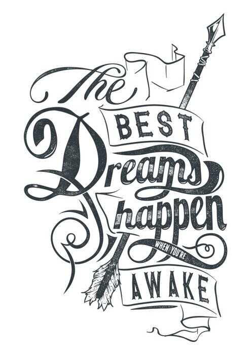 Poster Typografie über Träume