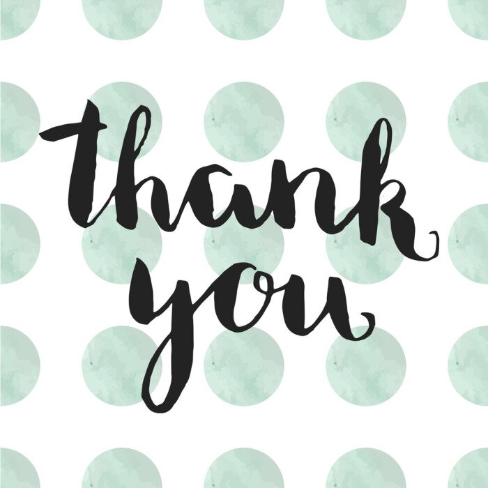 Poster Typografische Aufschrift Dankeschön