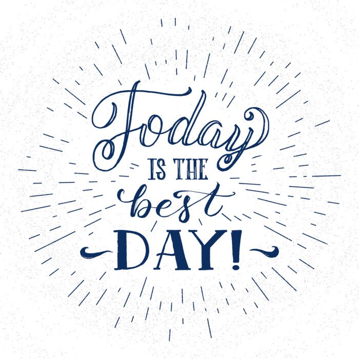 Poster Typografische Aufschrift über den schönsten Tag