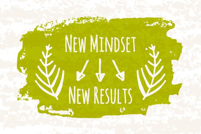 Poster Typografische grüne Grafik mit einem Zitat