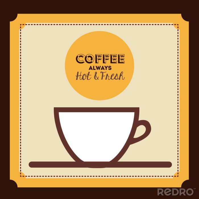 Poster Typografische Illustration mit Kaffee