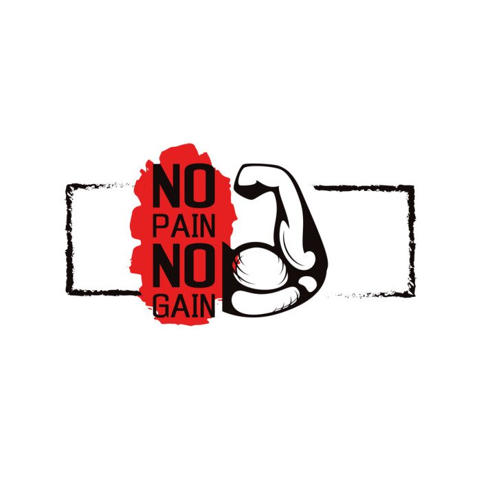 Poster Typografische Motivation im Fitnessstudio