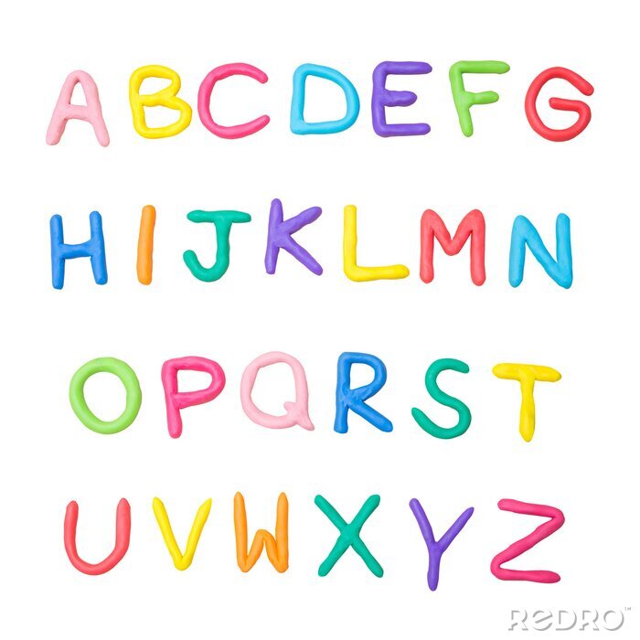 Poster Typografisches Alphabet auf weißem Hintergrund