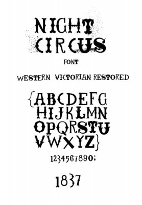 Poster Typografisches Alphabet und Zahlen