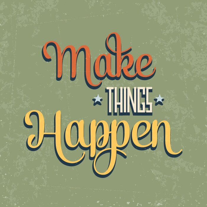 Poster Typografisches Zitat auf Hintergrund im Vintage-Stil