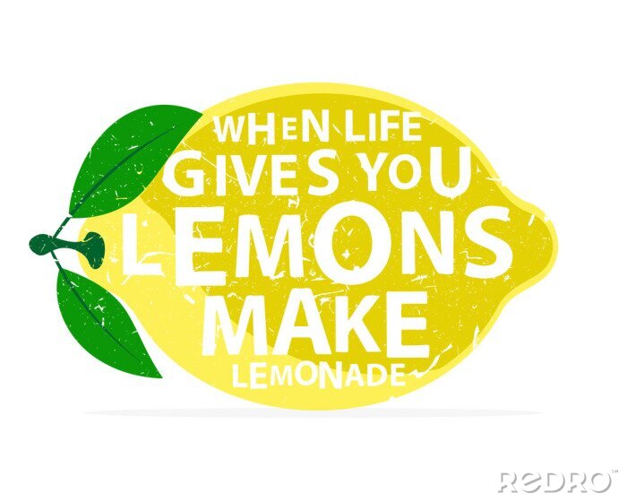 Poster Typografisches Zitat über Zitronen und Limonade