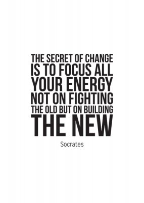 Poster Typografisches Zitat von Sokrates über den Wandel