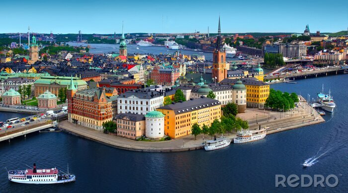 Poster Uferpromenade der europäischen Städte in Stockholm