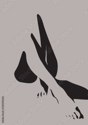 Poster Umriss der weiblichen Beine