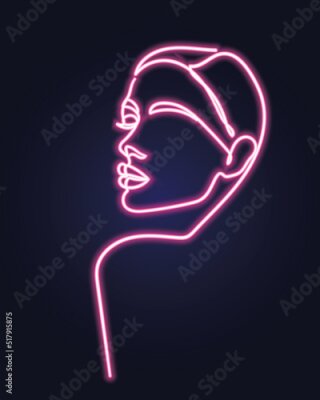 Poster Umriss des Gesichts einer Frau