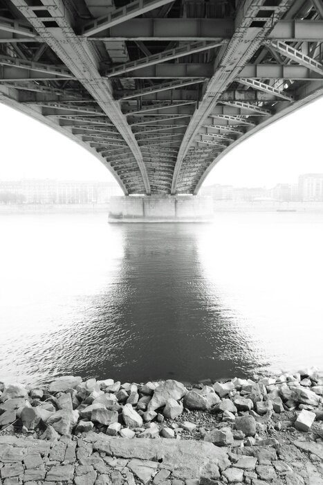 Poster Ungarische Brücke im Retro-Stil