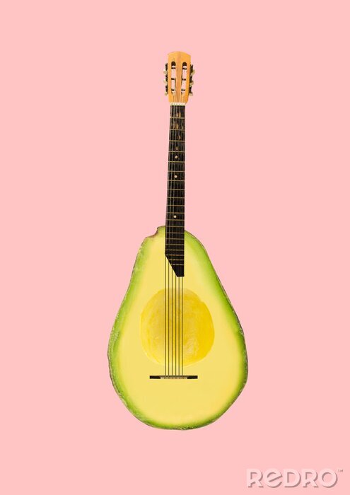Poster Uniques Muster Gitarre aus Avocado