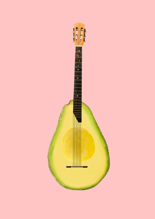 Poster Uniques Muster Gitarre aus Avocado