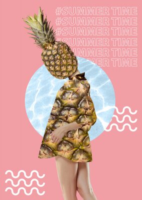 Poster Uniques Porträt mit Ananas