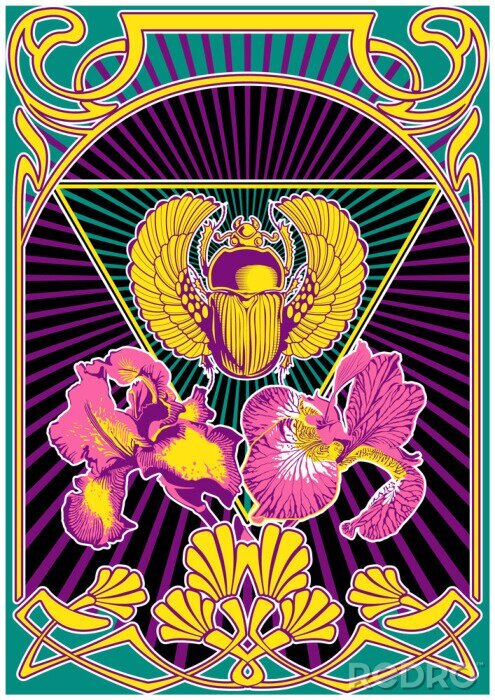 Poster Uniques psychedelisches Muster