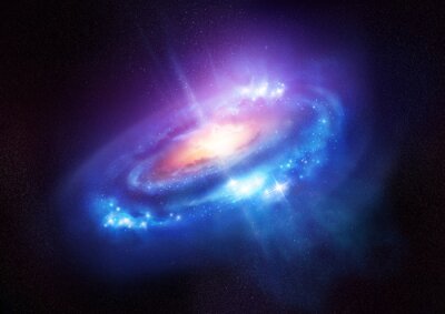 Universum mit glitzernden Galaxien