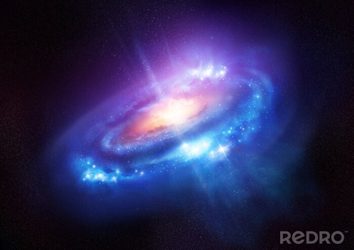 Poster Universum mit glitzernden Galaxien