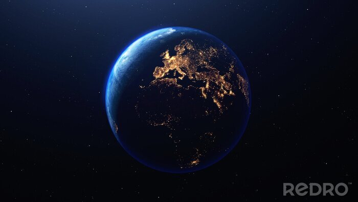Poster Unser Planet bei Nacht die Lichter der Städte