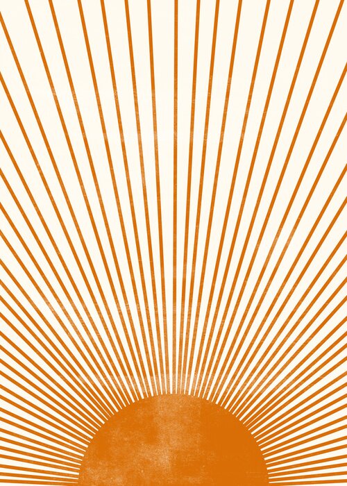 Poster Untergehende Sonne im Boho-Stil