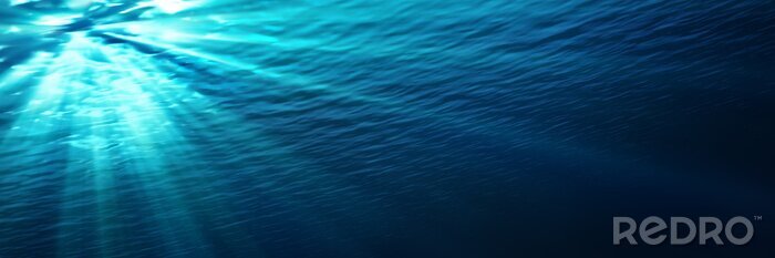 Poster Unterwasser - Blau scheint tief im Meer