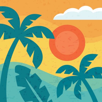 Poster Urlaubs-Grafik mit Dschungel
