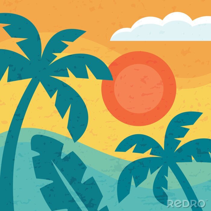 Poster Urlaubs-Grafik mit Dschungel