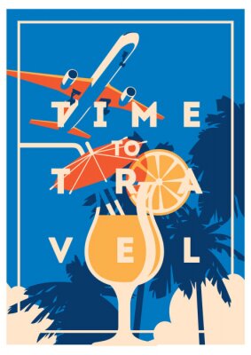 Poster Urlaubsflugzeug in den Tropen