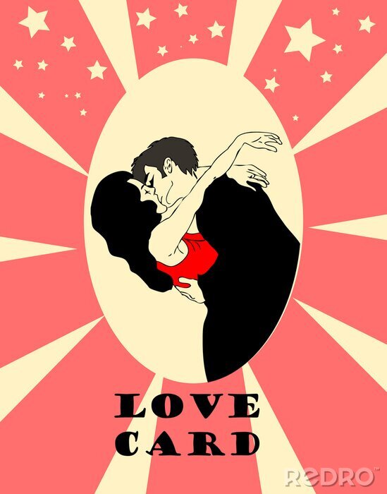 Poster Valentinstag mit einem verliebten Paar