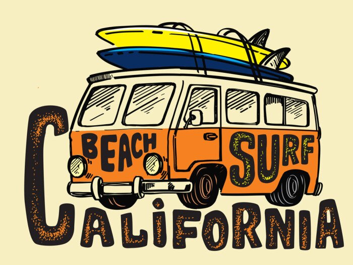 Poster Vector Surfen Abzeichen