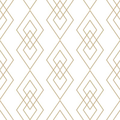 Vektor goldene geometrische Textur. Nahtloses Muster mit dünnen Linien, Diamanten