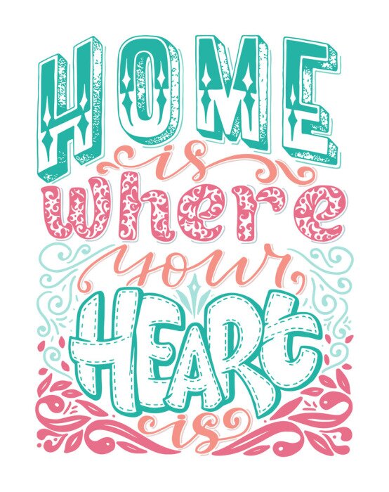 Poster Vektor Kalligraphie Bild. Hand gezeichnet, Poster, Vintage Typografie Karte über nach Hause zu schreiben.