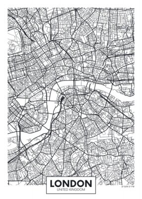 Vektor-Poster-Karten-Stadt London