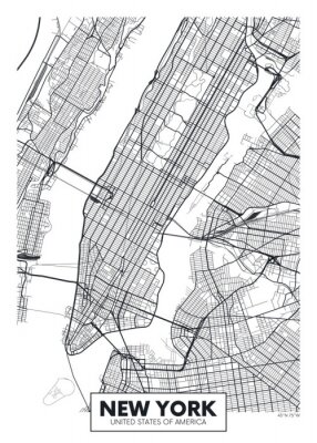 Vektor-Poster-Karten-Stadt New York