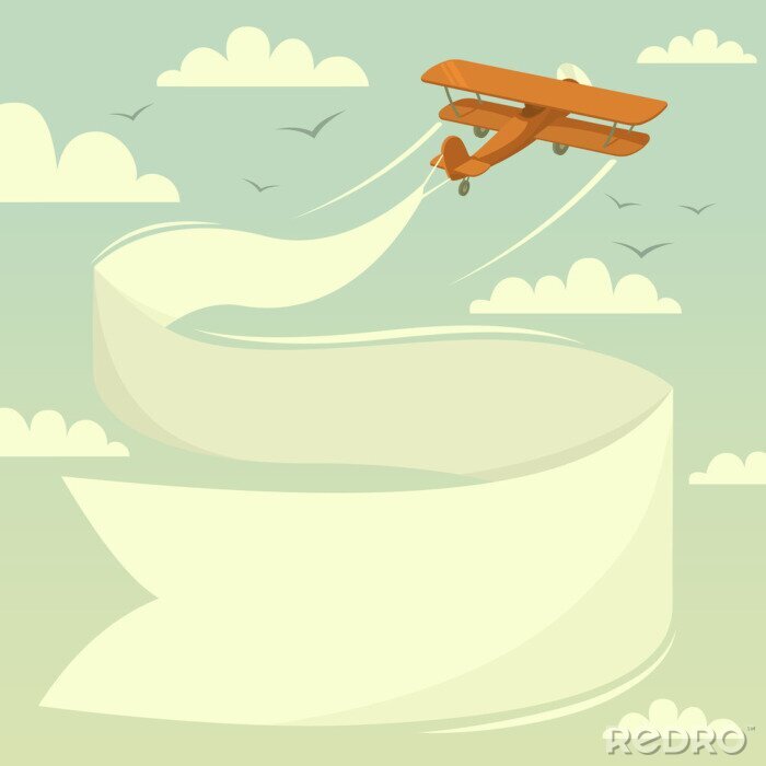 Poster Vektorflugzeug am Himmel