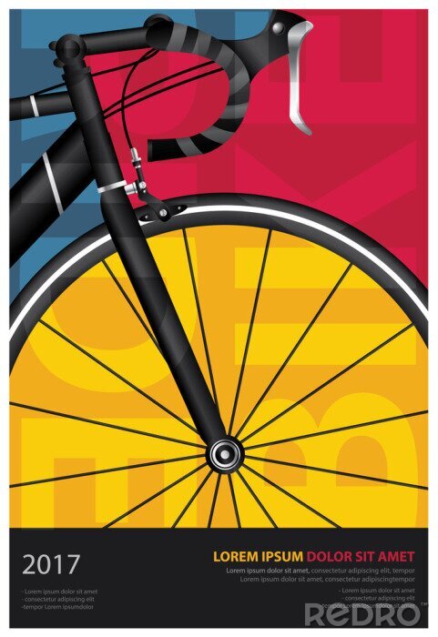 Poster Vektorgrafik mit Fahrradfahrzeug