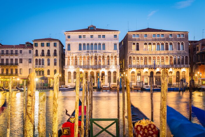 Poster Venedig Aufnahme bei Nacht