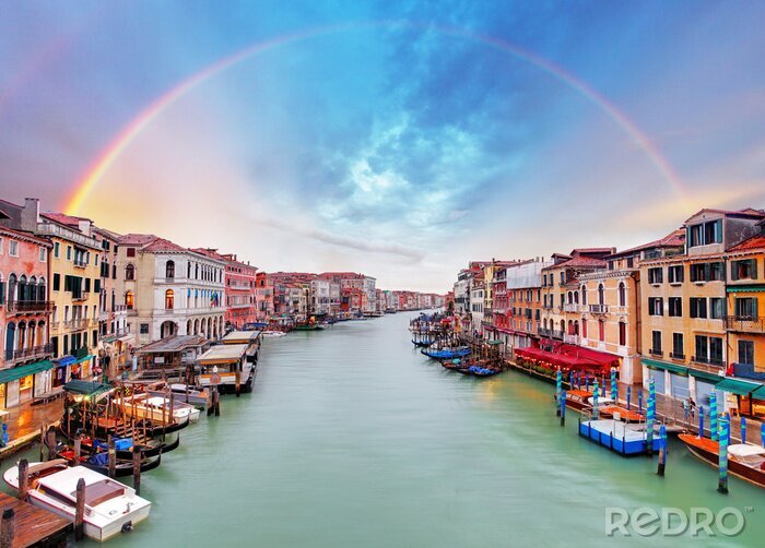 Poster Venedig Blick auf Ponte di Rialto