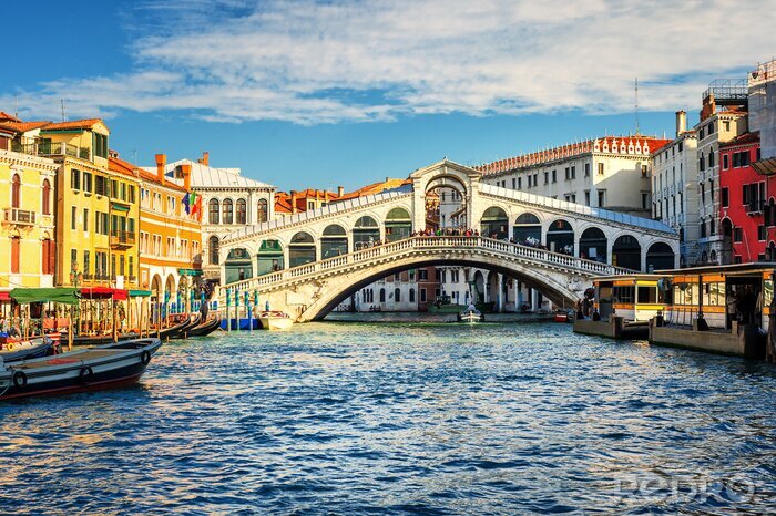 Poster Venedig Canal Grande und Rialto-Brücke