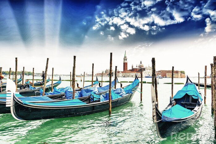Poster Venedig Gondeln am Wasser