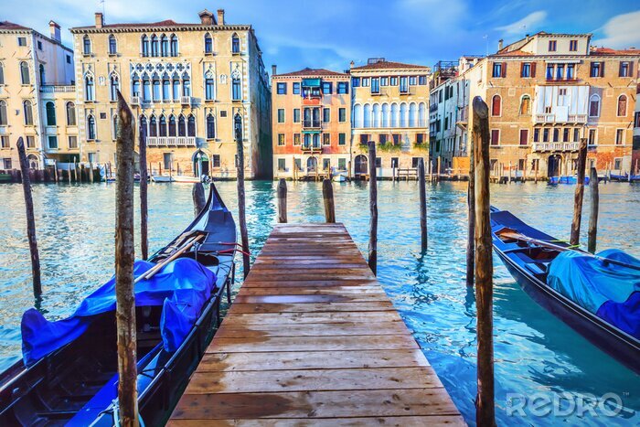 Poster Venedig Italien und Gondeln