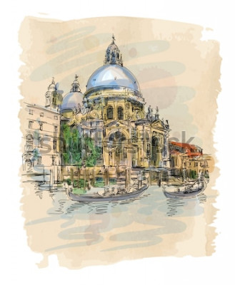 Poster Venedig und Kathedrale Santa Maria