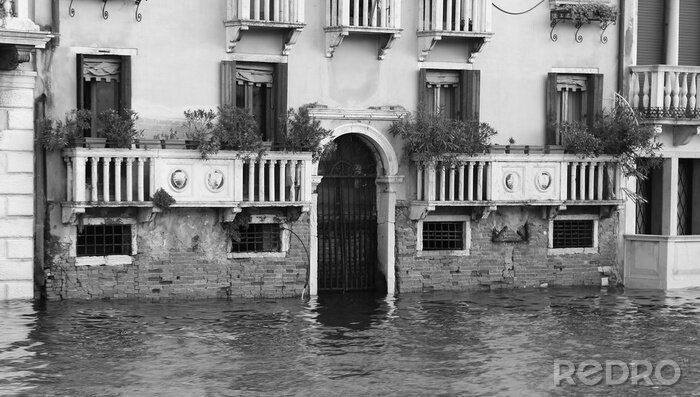 Poster Venezianische Häuser bei Flut
