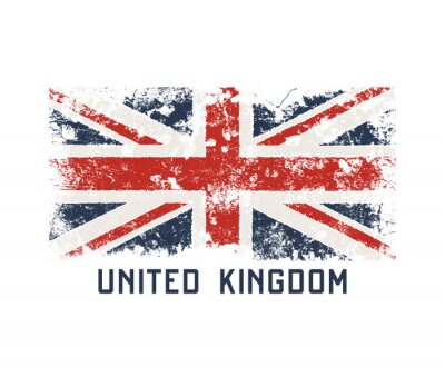 Vereinigtes Königreichl T-Shirt und Kleid entwerfen mit Schmutzeffekt.