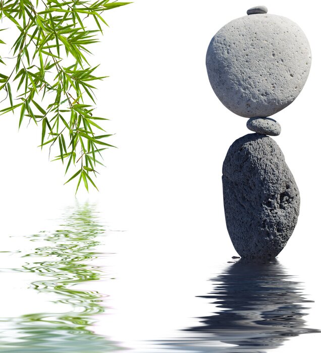 Poster Vertikal angeordnete poröse Steine