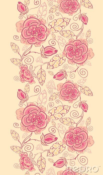 Poster Vintage Blumen auf einem beige Hintergrund